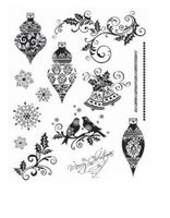 VIVA Decor Silikon-Stempel "Weihnachtskugeln und Schnörkel"