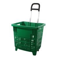 Einkaufstrolley Korb Kunststoff 55 Liter Farbe grün