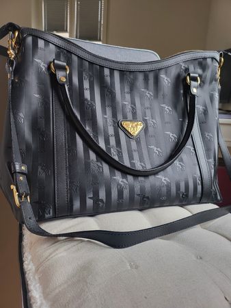 Mollerus Handtasche schwarz Gold neuwertig