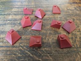 lego 3045 lot de 10 pièces Dark Red Slope 45 2 x 2