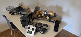 Tamiya scania + Tamiya king hauler + Trailer + Machine