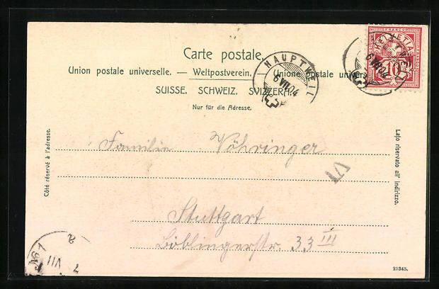 Cartoline postali: AK Hauptwil, Gesamtansicht, 1904 – Usato da Berlin venduto da bartko-reher 1