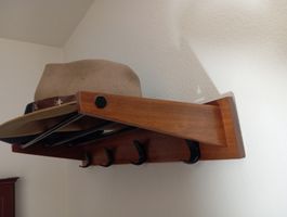 Wandgarderobe mit Hutablage und Kleiderhaken Holz