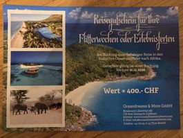 Reisegutschein im Wert von 400.- bei Oceandreams & More GmbH