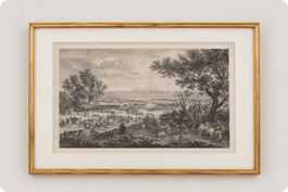 Gravure ancienne d’après Van der Meulen – Scène de bataille
