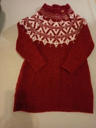 Winterkleid Mädchen rot weiss Gr. 86/92