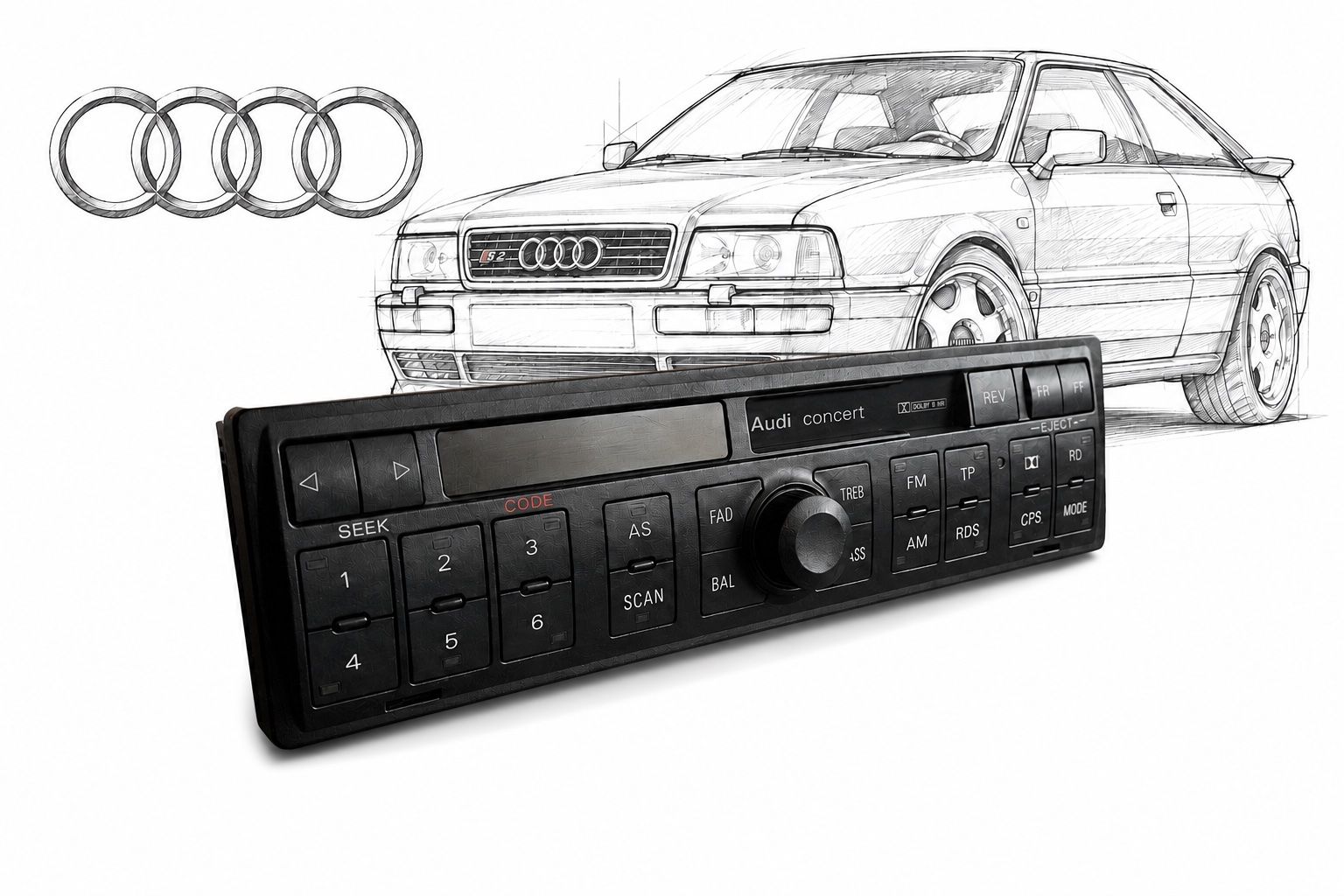 Blaupunkt Radio: Original Audi Concert Radio 4B0035186D mit Code – Usato da Kleinandelfingen venduto da _Sebi