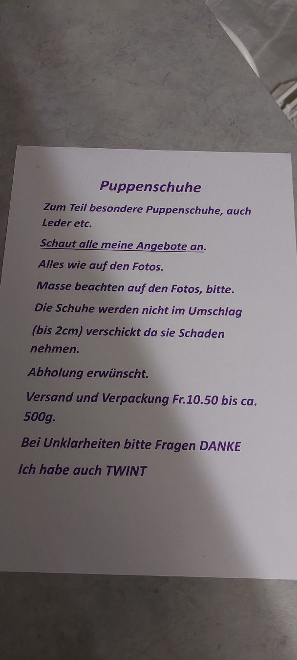 Puppen: Puppenschuhe – Gebraucht aus Muri AG von nindo1 1