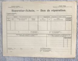 SCHWEIZER ARMEE REPARATUR-SCHEIN