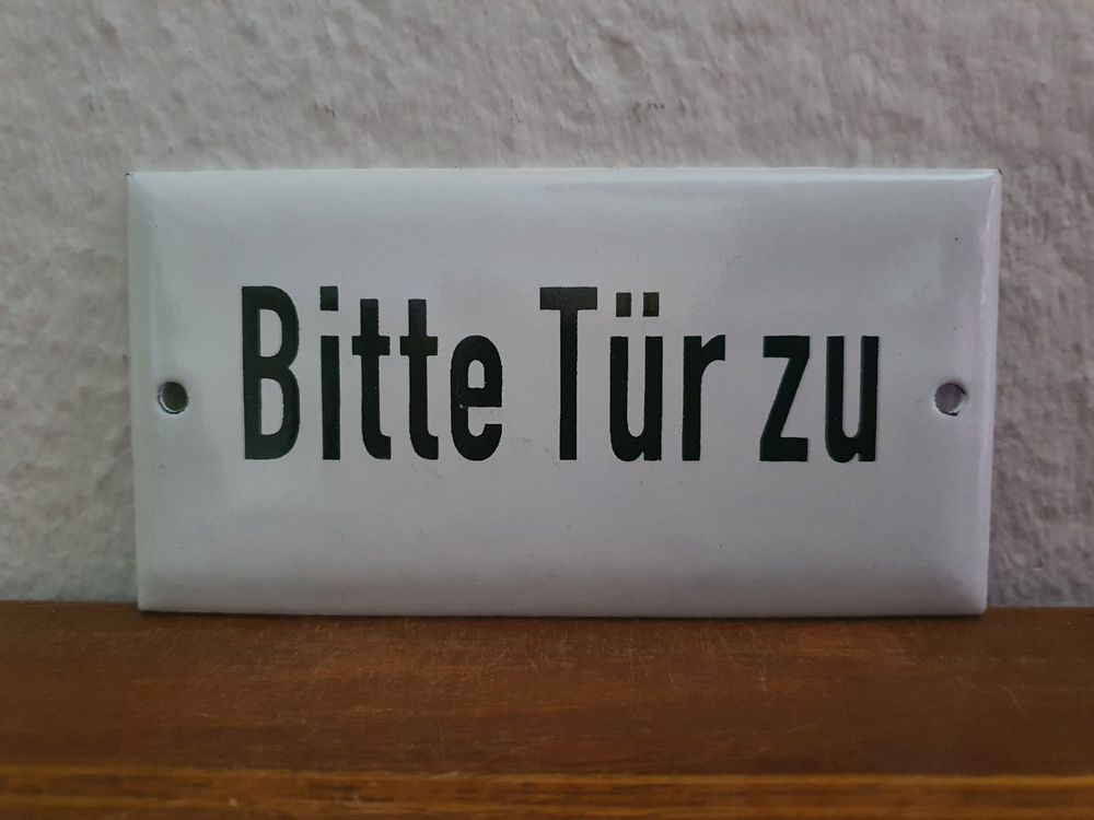 Altes Emailschild Tür zu Emaille Schild Vintage Fabrik 80er (Gebraucht ...