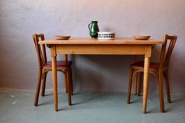Table bistrot bois massif blond Design Scandinave années 60
