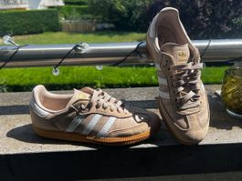 Baskets Adidas Samba beige blanc 