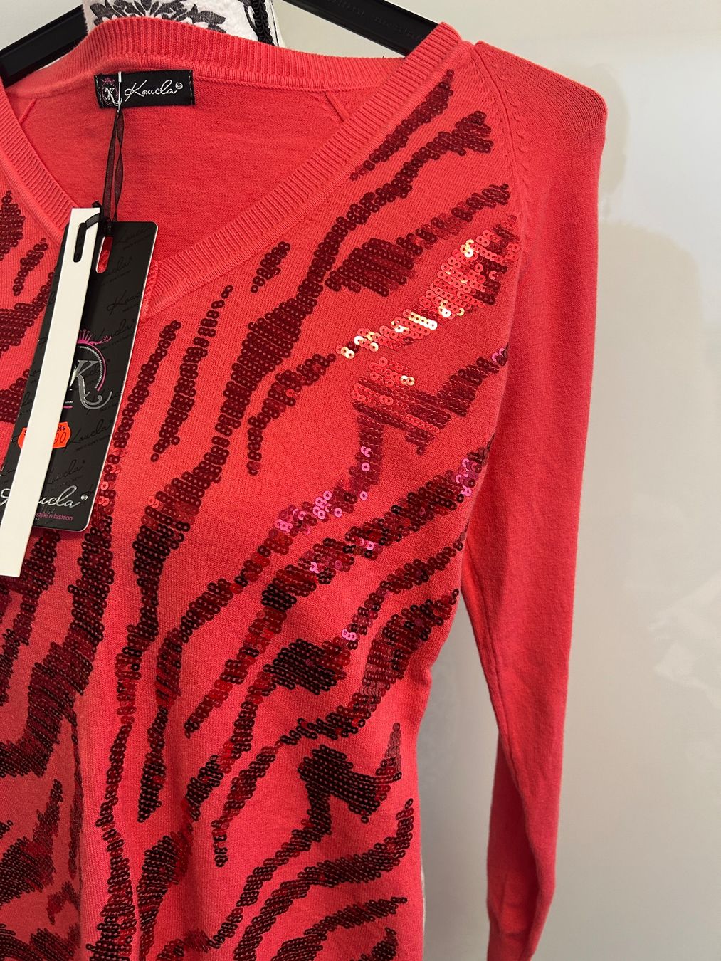 Maglioni & Felpe: Pullover Lang Pailletten rot One Size Neu – Nuovo e nell'imballaggio originale da Regensdorf venduto da Spyke55 1