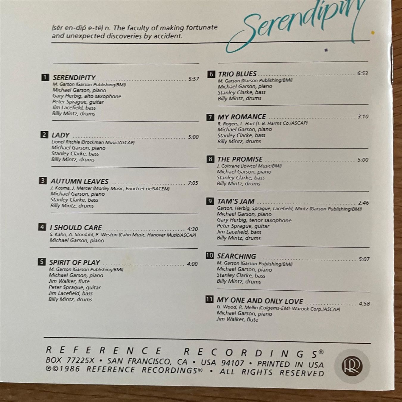CD: Michael Garson – Serendipity (CD Reference) Stanley Clarke – Usato da Zug venduto da Mirare9 1