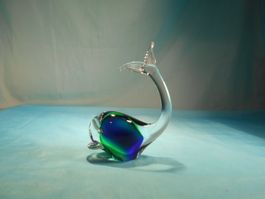 Delphin, Glas, blau-grüne Einlage