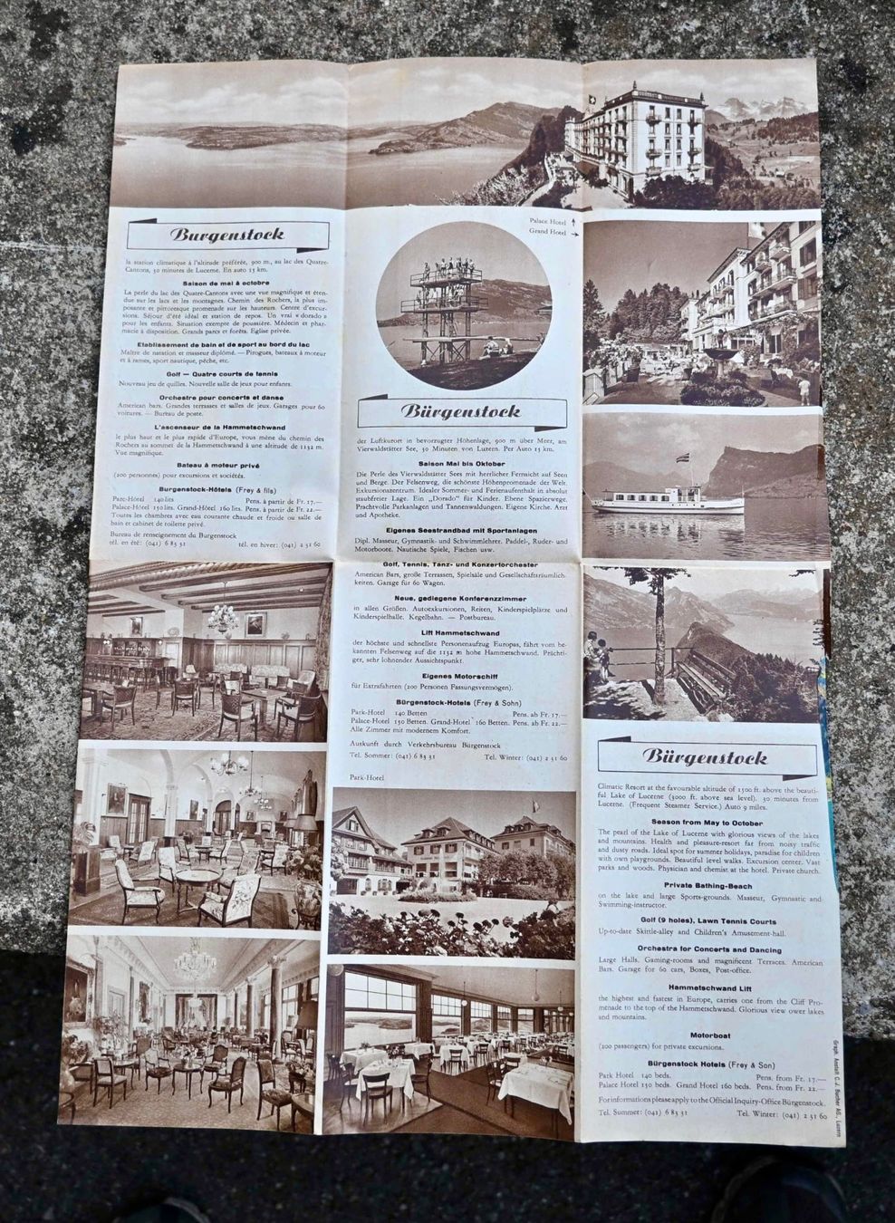 Documents: ca. 1950er Prospekt Bürgenstock  - Panorama – D'occasion à Pfaffhausen par mono_rec 2