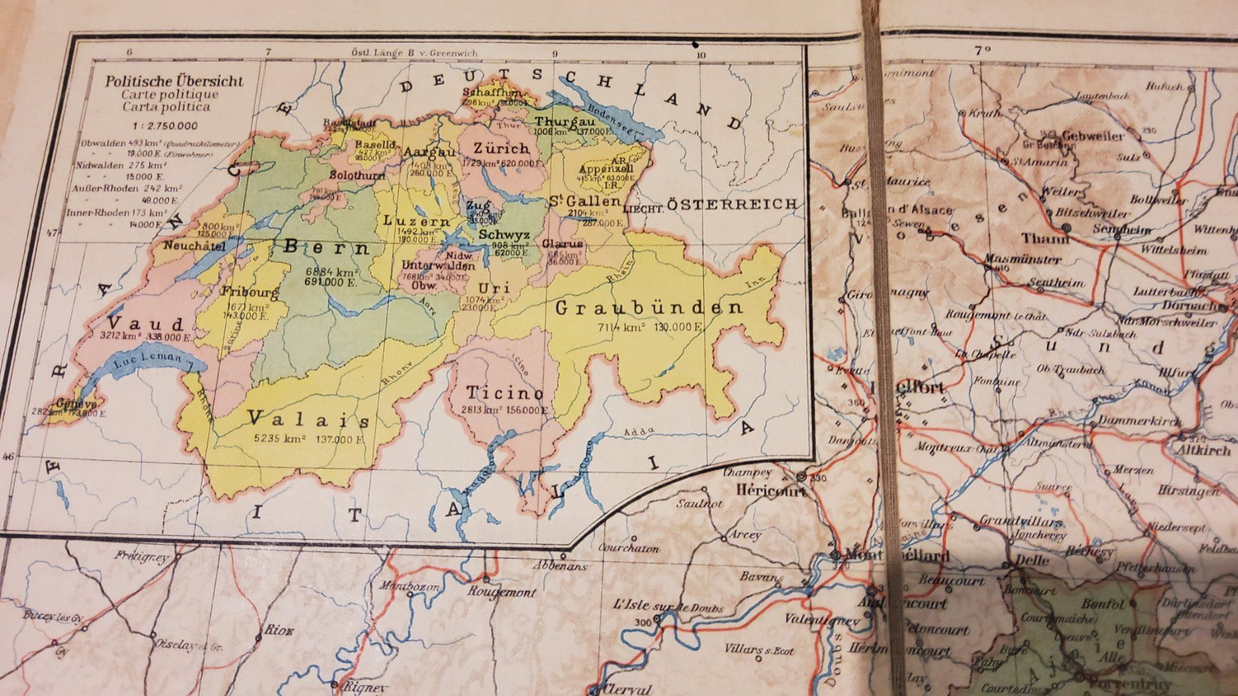 Cartine & Atlanti: Schulkarte der Schweiz 1920 – Usato da Grüningen venduto da VENOM59 4
