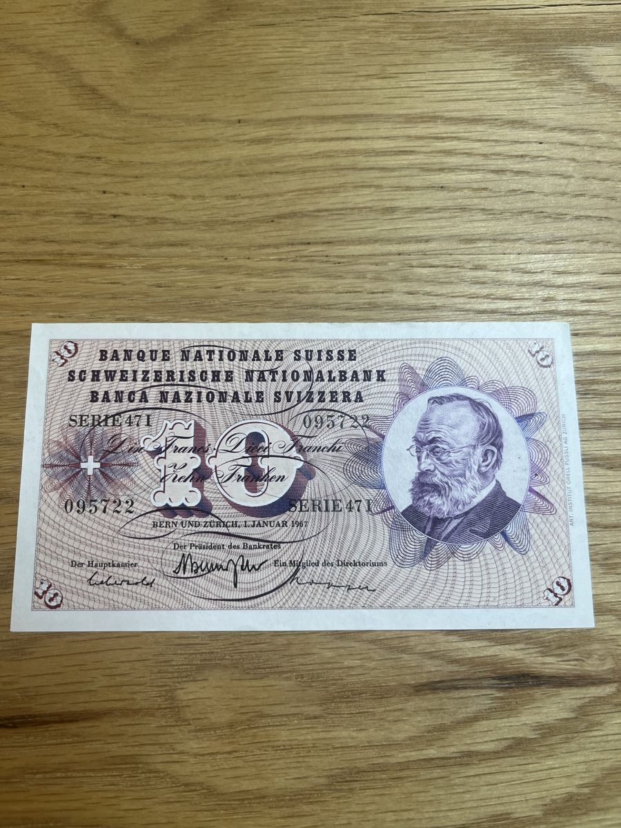 Banknoten: 10 Franken 1.1.67 ungefaltet – Neu (gemäss Beschreibung) aus Minusio von davdon