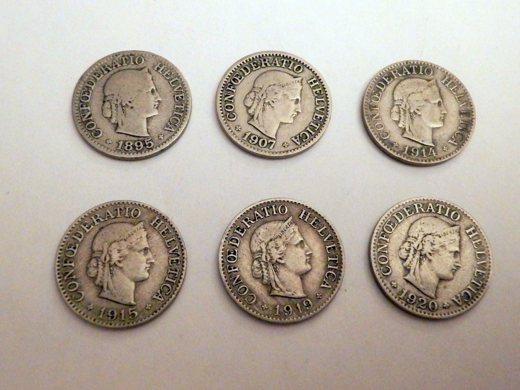 Alle Münzen: Lot 10Rp, 1895 - 1920, diverse, s - ss – Gebraucht aus Ueberstorf von dinbau