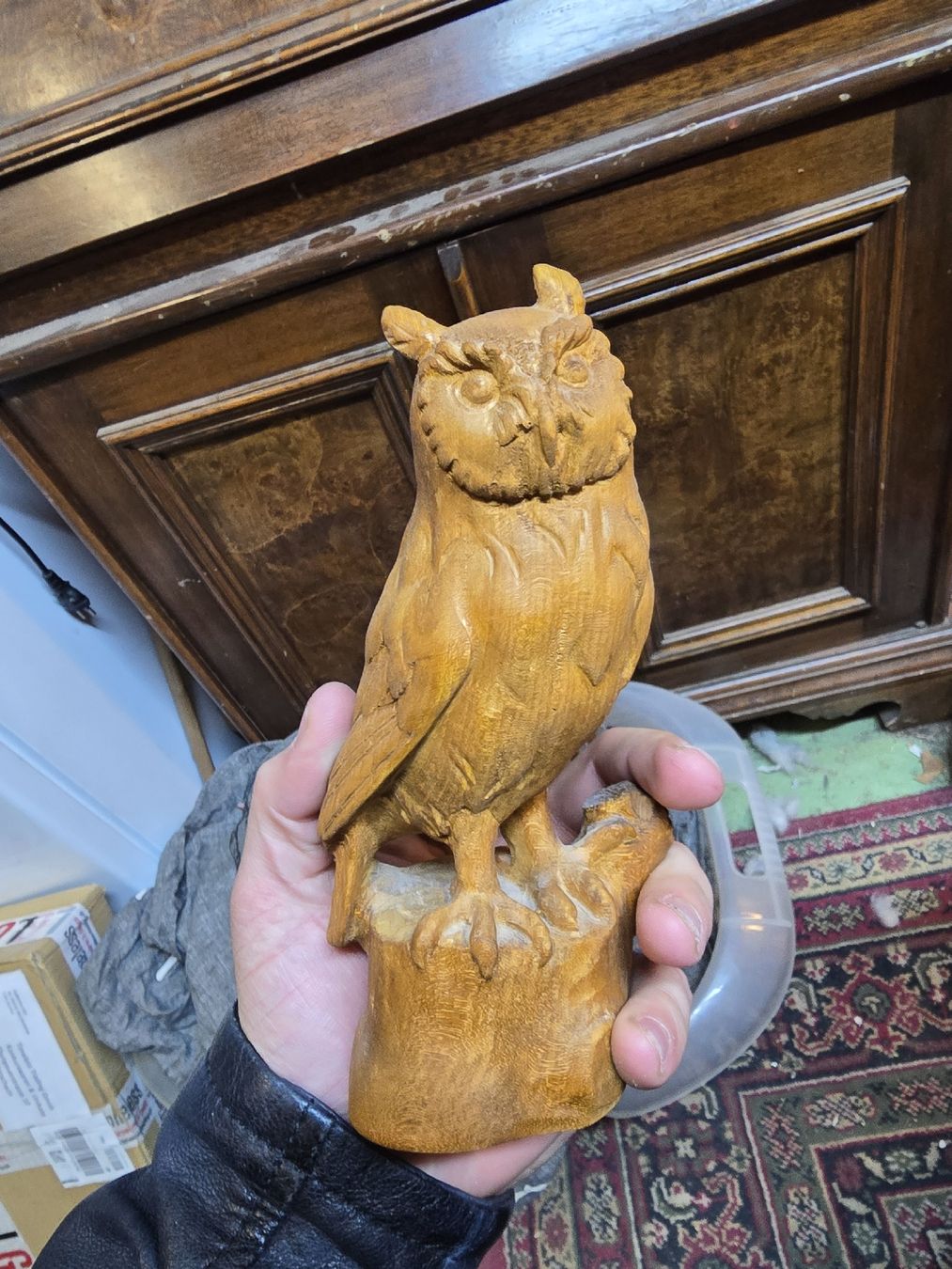 Figuren: Holz Eule, Handgeschnitzt 18cm (DR) – Gebraucht aus Rorschach von TimelessTrading 1