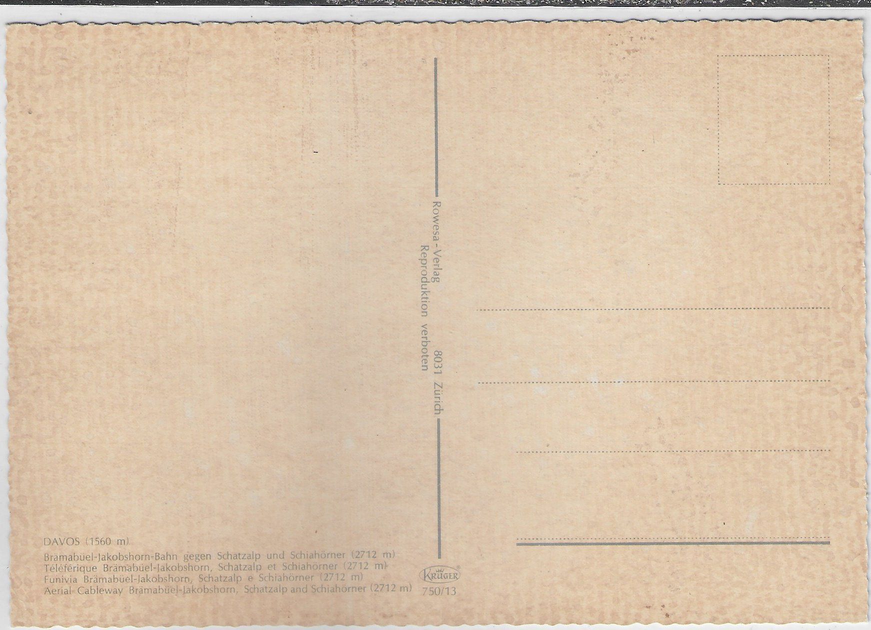Cartoline postali: Davos - Brämabüel-Jakobshorn-Bahn – Usato da Ettingen venduto da Kartenplanet 1