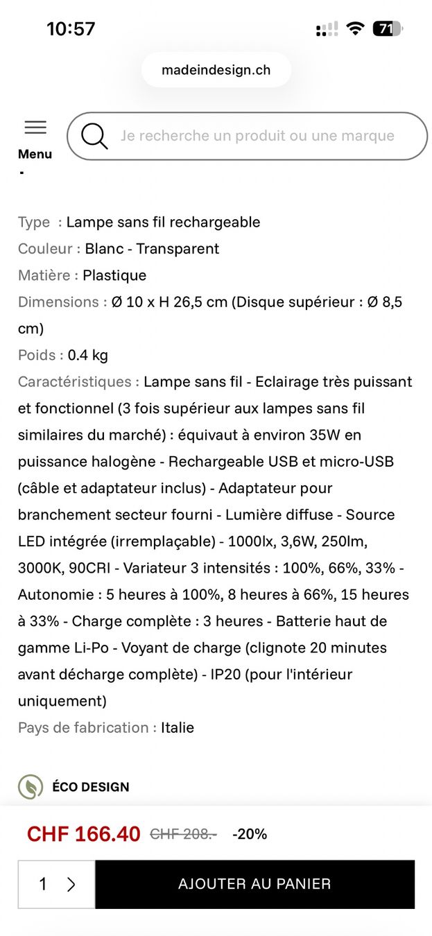 Artemide Lampade: Artemide lampe de table portable Come together – Usato da Lausanne venduto da HomeDepose 4