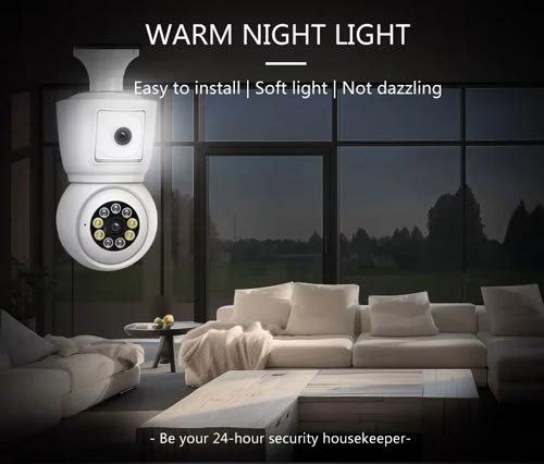 Sistemi d'allarme: Glühbirnen-WiFi-Kamera mit Dual-Objektiv. – Nuovo e nell'imballaggio originale da Liestal venduto da OMAROSHOP 5