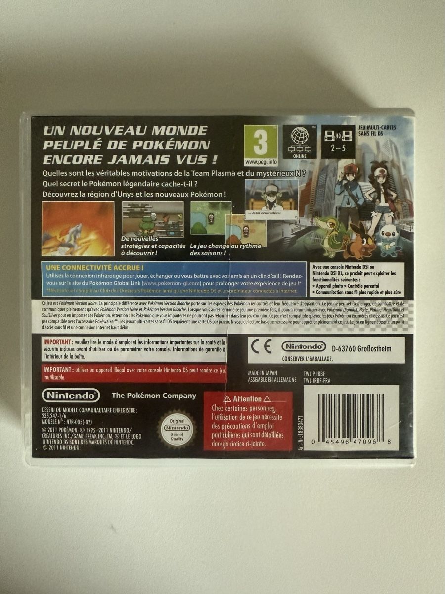 Pokémon Jeux: Pokemon Version Noire Nintendo DS – D'occasion à Villaz-St-Pierre par AuctionWonFor3 1