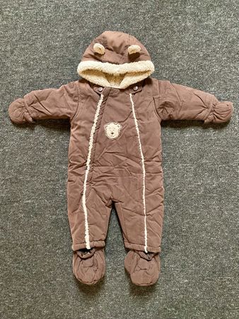 Süsser Winteroverall Gr.68 Braun Bärchen Ohren