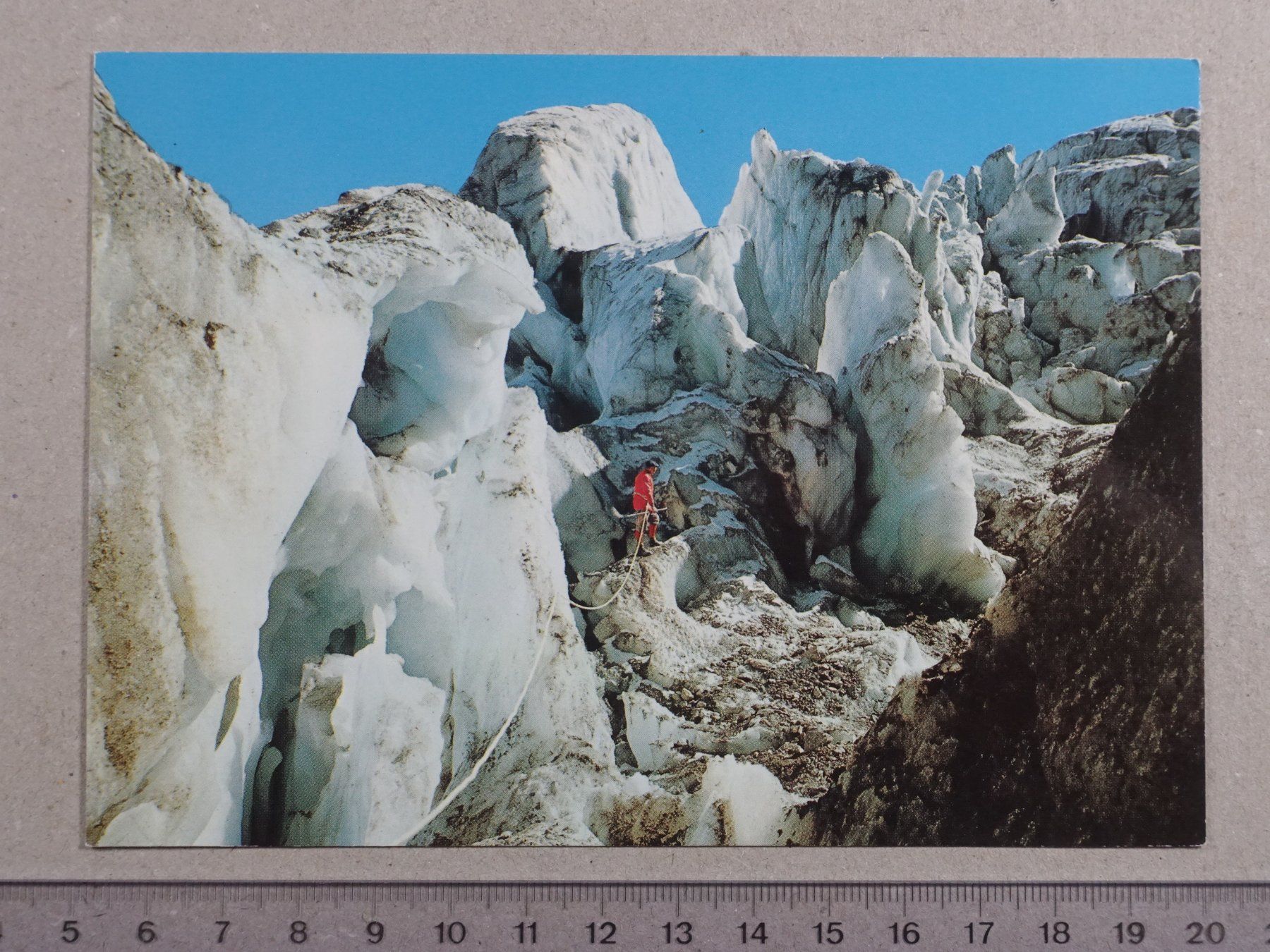 Cartoline postali: Feegletscher bei Saas-Fee, belebt, Bergsteiger, Gletscher – Usato da Lenzburg venduto da fh1
