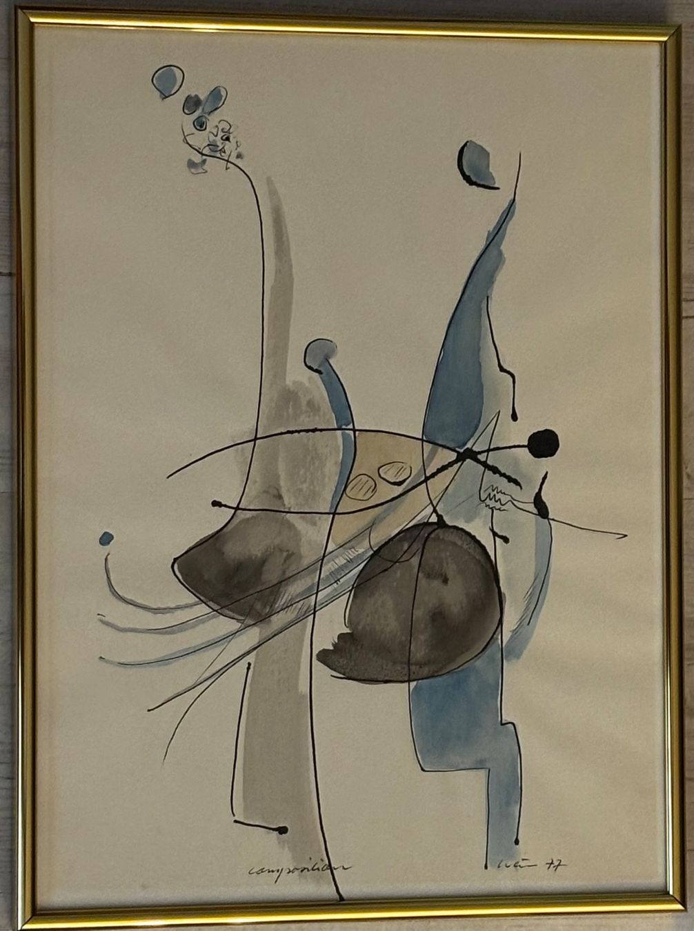 Dipinti: Aquarell abstrakte Komposition, signiert – Usato da Rütihof venduto da til_68lp 2