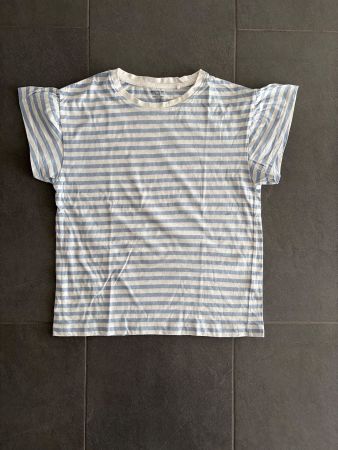 Manor T-Shirt blau/weiss gestreift, Grösse 146/152