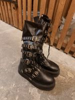 Stiefel Schnallen Leder Schwarz Grösse 43 