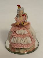 Sitzendorf Porzellanfigur Rokoko Dame mit Spiegel