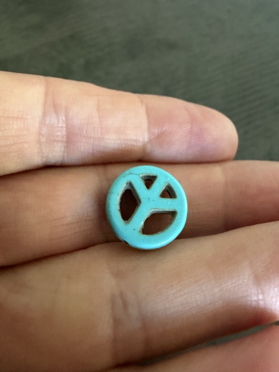 Perle (finte): Perle Peace Zeichen hellblau Keramik  – Nuovo (secondo la descrizione) da Zürich venduto da joyfulgrace 2