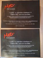 Bon pour une carte au mad à Lausanne