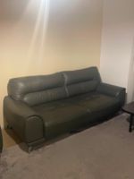 Elegantes Leder-Sofa 3er + 2er + hocker