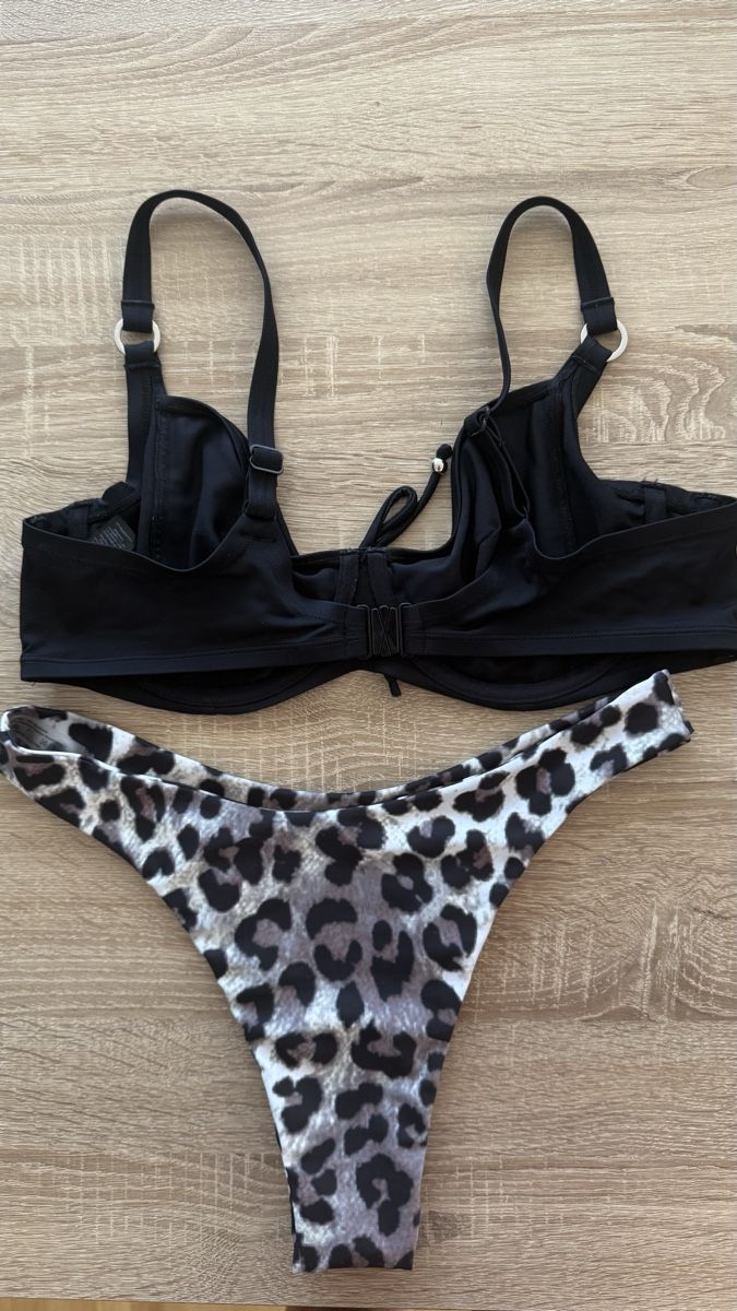 Costumi da bagno & Bikini: Bikini Set Black/Leopard Print Size 85D/L – Usato da Winterthur venduto da -BeHappy24- 3