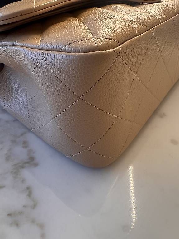 Chanel Borse da donna: Chanel Classic Double Flap Large Beige Caviar – Nuovo e nell'imballaggio originale da Zürich venduto da SAM16 1