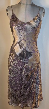 XS/S 34/36 MNG Sommerkleid Cocktail 37% Seide lila silber