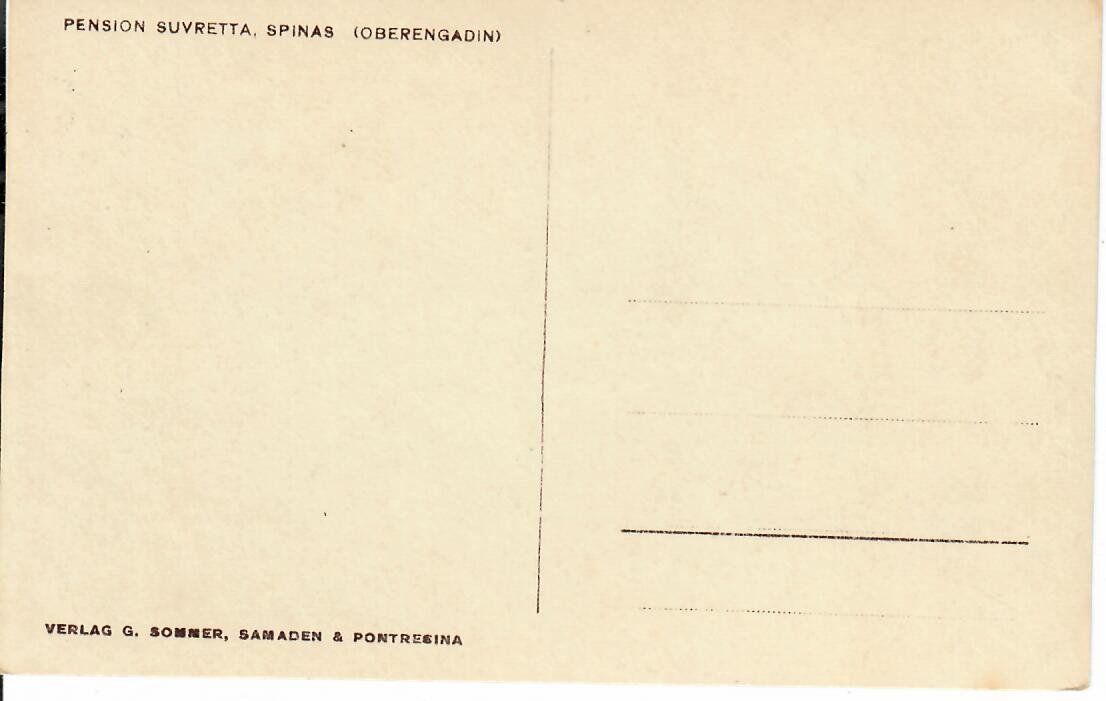 Cartoline postali: Pension Suvretta - Spinas – Usato da Hochdorf venduto da Ziegel-16 1