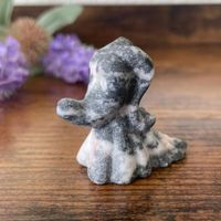 ✲ Zebra Jaspis Zero Hund Skulptur ✲ 22g /35mm Carving Figur