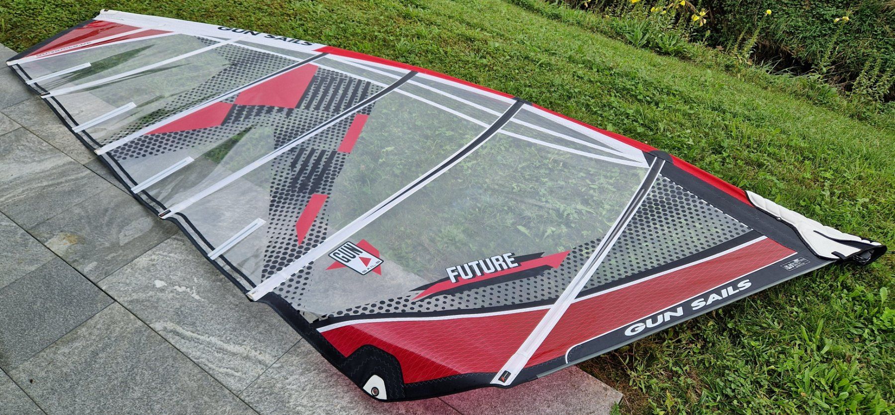 Surfen: Windsurf-Segel GunSails 6.4 "Future" mit Mast u.Verlängerung – Gebraucht aus Seengen von Baesu74