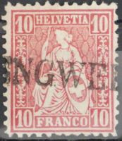 CH - Sitz. Helvetia - Zst. Nr. 38 - Stabstempel …NGWE…