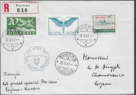 1941 R/Brief Pro Aero PAYERNE-BUOCHS Spitzenfrankatur ab 1.-