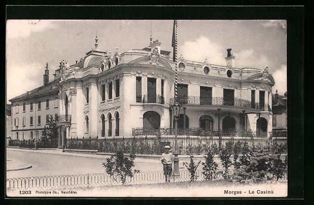 Cartes postales: AK Morges, Le Casino, 1907 – D'occasion à Berlin par bartko-reher