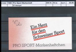 1986 Pro Sport, Markenheftchen, SBK Nr. PS 2a, ET gestempelt