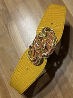 Gürtel Taliengurt aus Leder / gelb