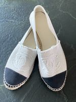 Chanel, Stoff Espadrilles,innen mit Leder gefüttert mit Box