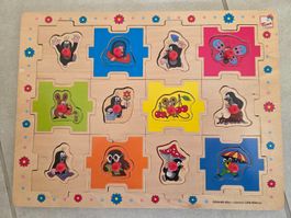 Puzzle, Maulwurf Pauli, farbig, Holzpuzzle
